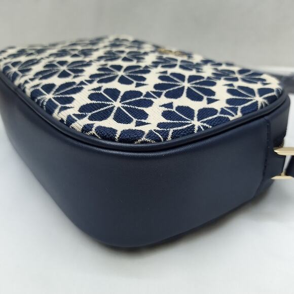 Kate Spade New York Blue Canvas Leather Trim Floral Crossbody Bag - NWT $279 - Picture 15 of 16